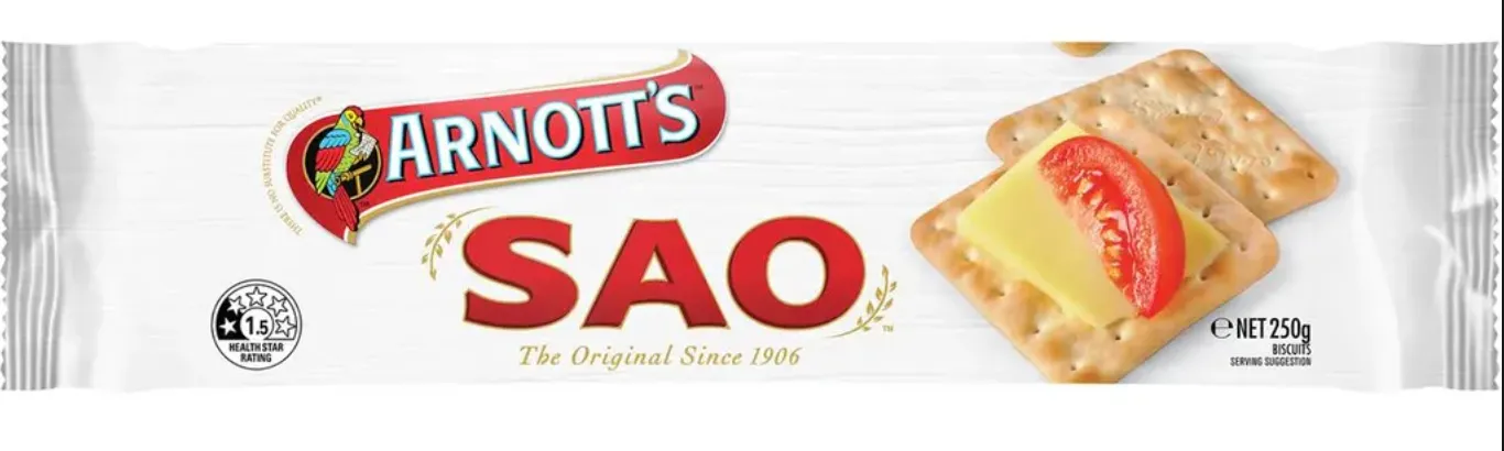Paquete de Arnott's SAO Cracker