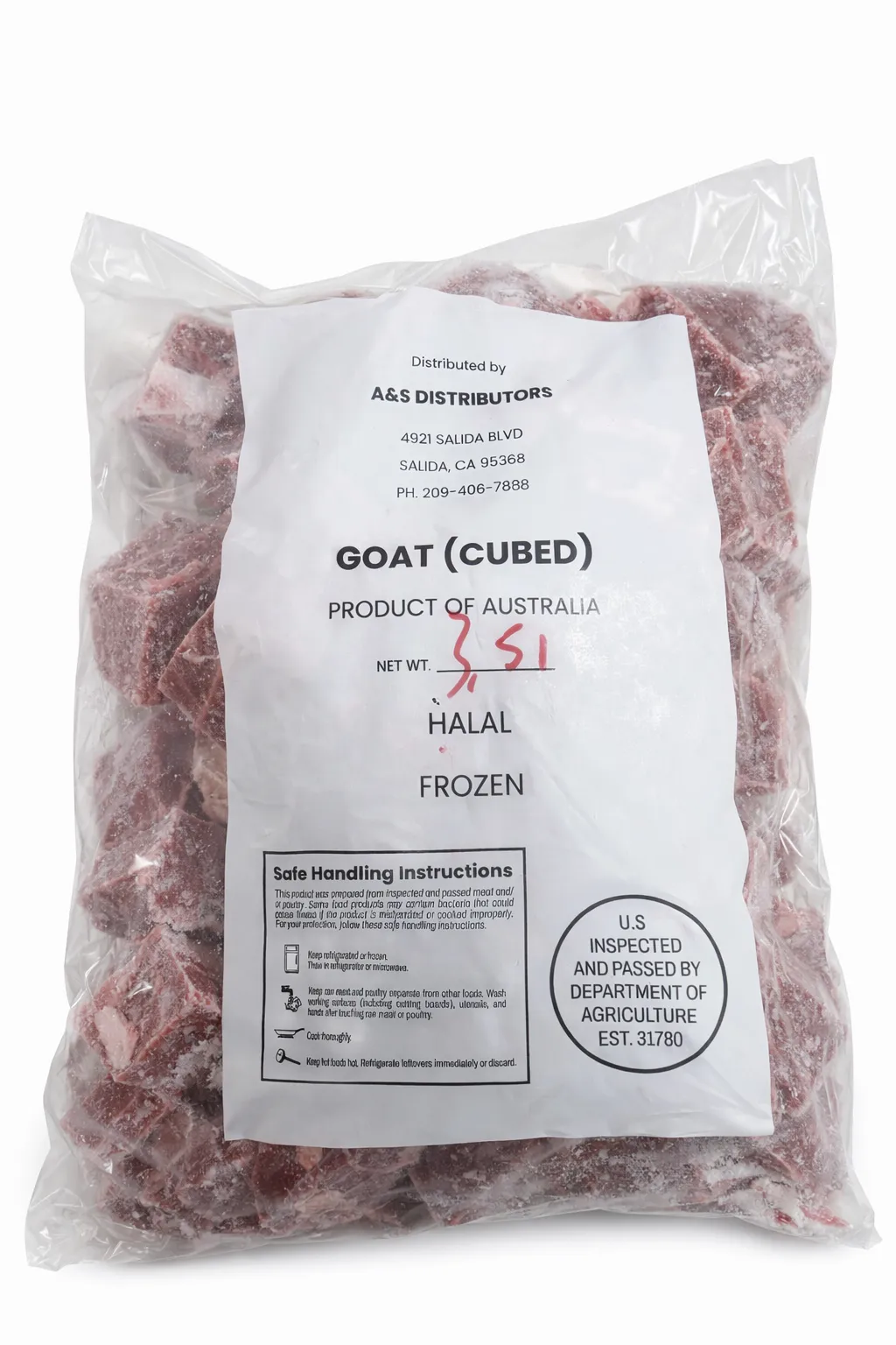 Corte de Australian Goat Diced Prepack