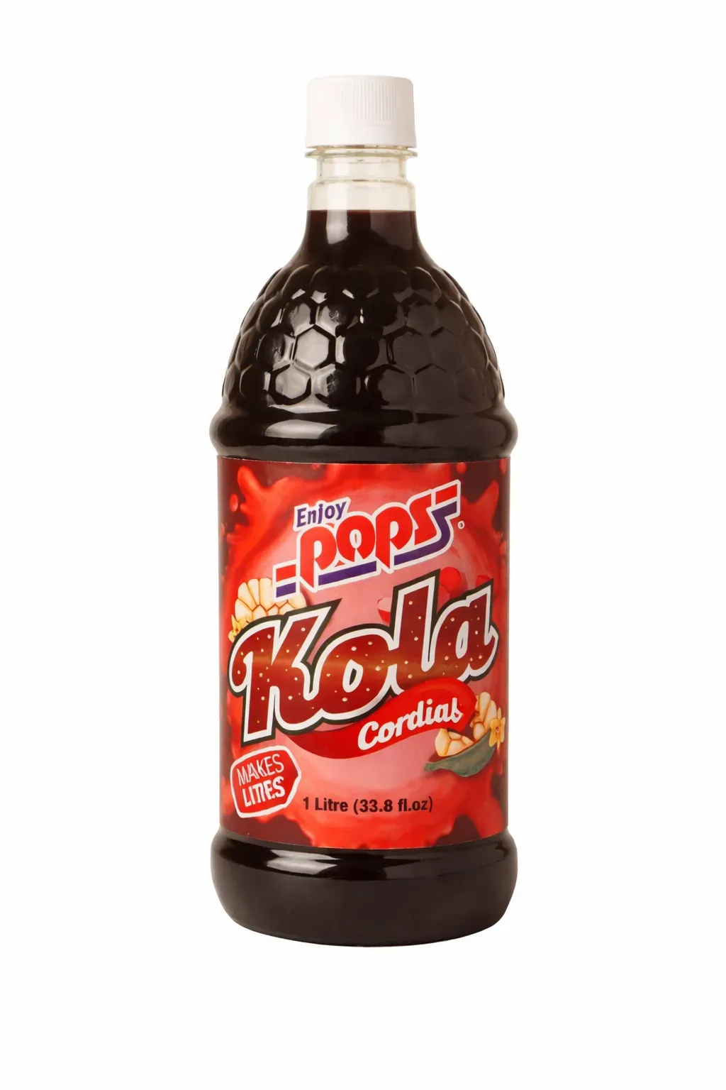 Pops Cordial Kola 1L bottle