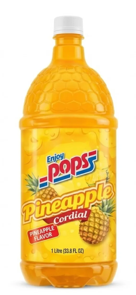 팝스 코디얼 파인애플 1L 병