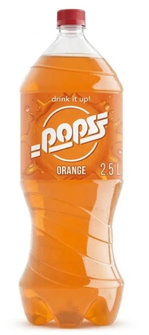 Pops Orange 2.5L bottle